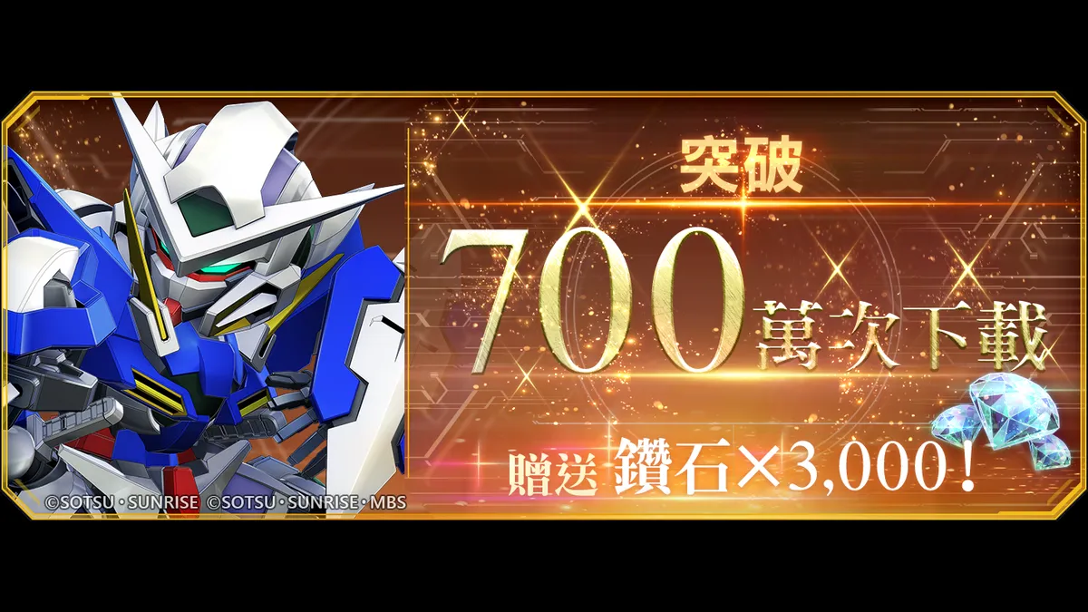 《SD鋼彈 G世代 永恆》 慶祝全世界突破700萬次下載！